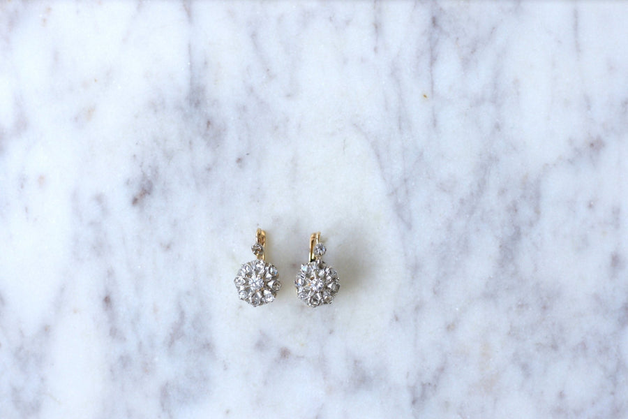 Boucles d'oreilles marguerite diamants - Galerie Pénélope