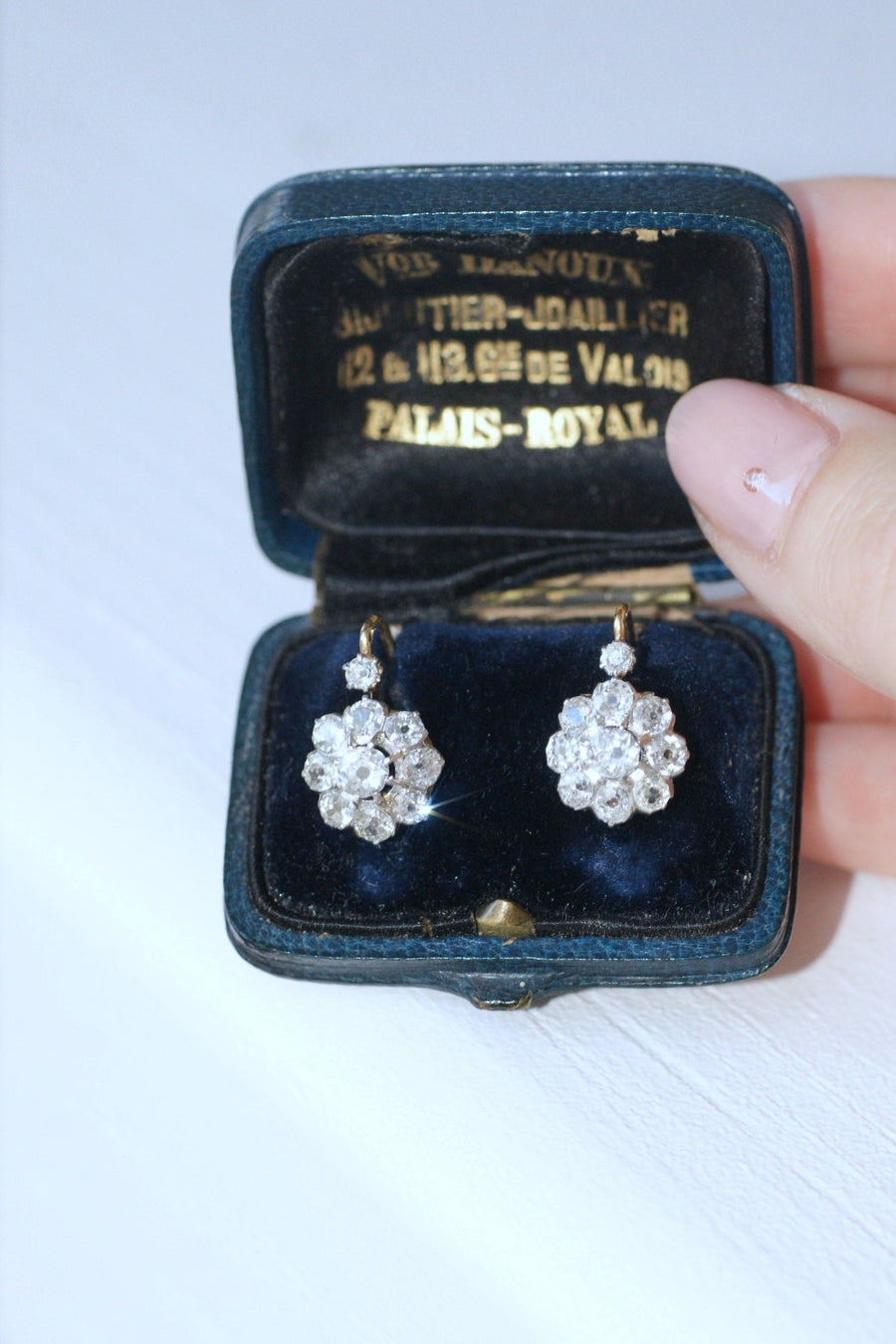 Boucles d'oreilles marguerite diamants - Galerie Pénélope