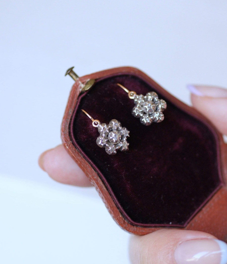 Boucles d'oreilles or, argent, et diamants - Galerie Pénélope