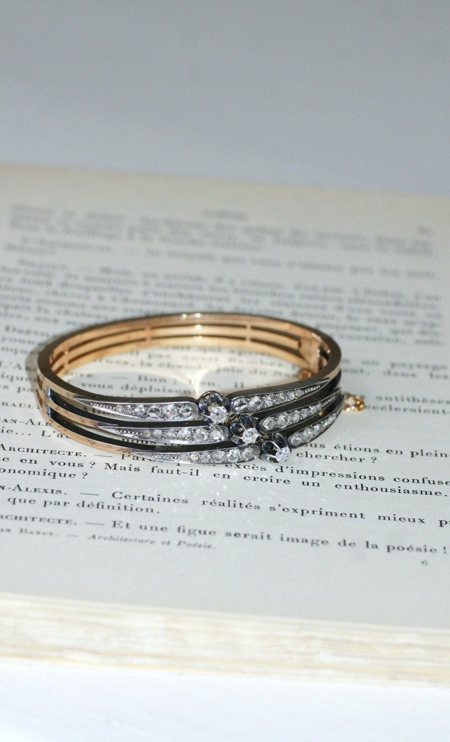 Bracelet jonc diamants Napoléon III - Galerie Pénélope