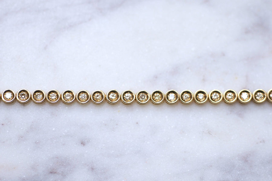 Bracelet ligne vintage en or jaune et diamants, 1.30 Cts - Galerie Pénélope