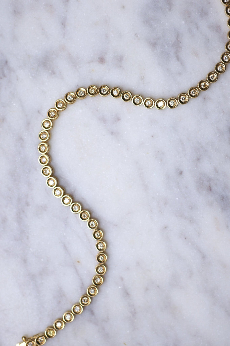 Bracelet ligne vintage en or jaune et diamants, 1.30 Cts - Galerie Pénélope