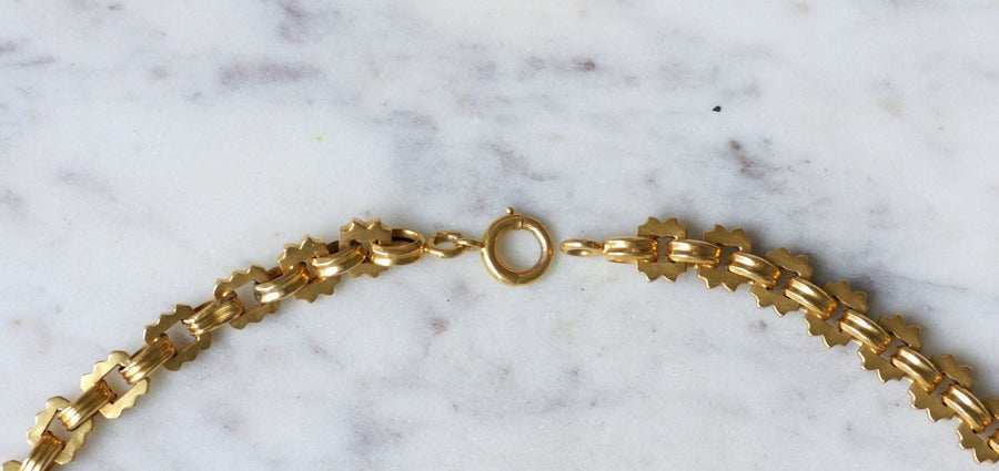 Chaine de montre ancienne, ras de cou en or jaune - Galerie Pénélope