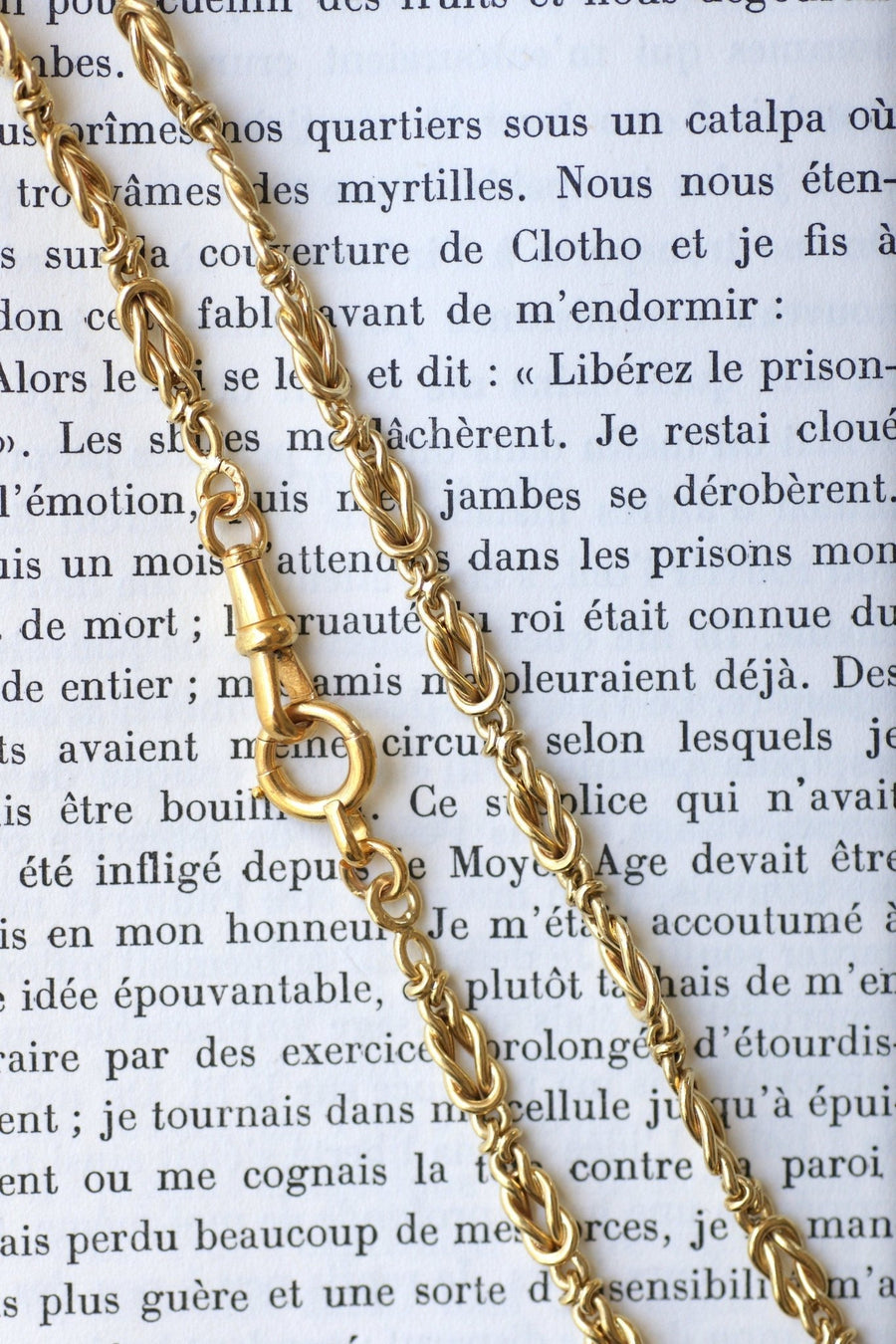 Chaîne de montre maille noeud en or - Galerie Pénélope