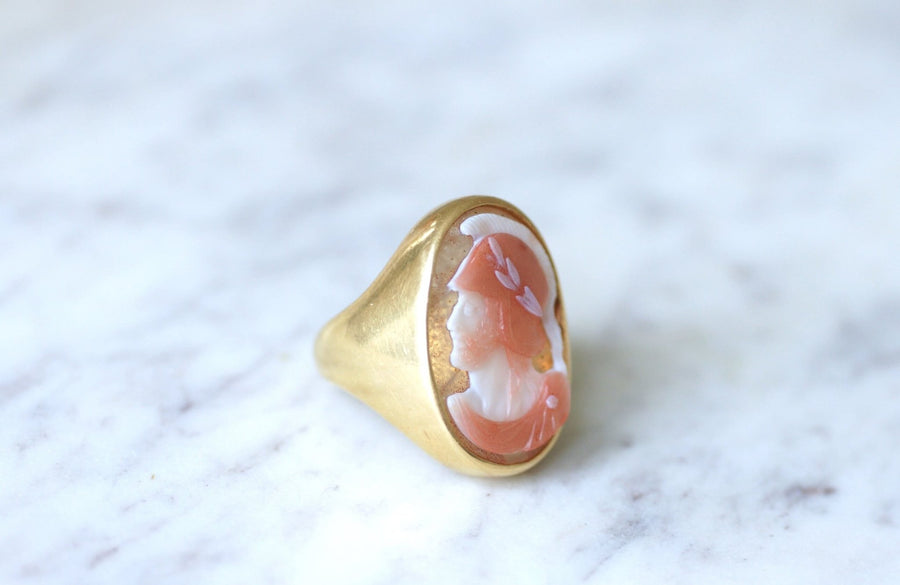 Chevalière camée soldat casqué sardonyx - Galerie Pénélope