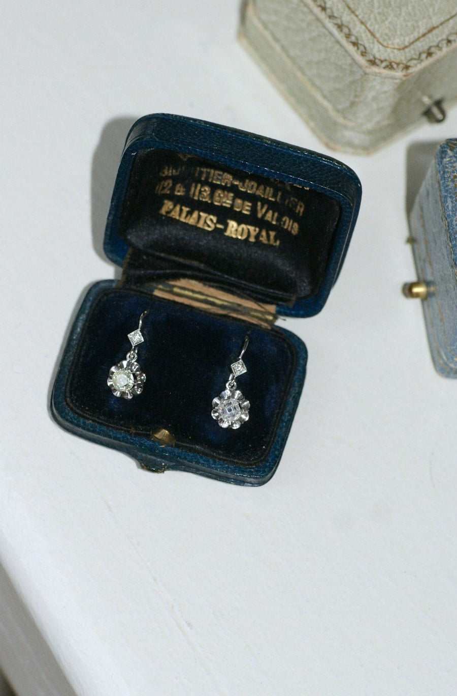 Dormeuses diamants 0.55 Carat, or blanc - Galerie Pénélope