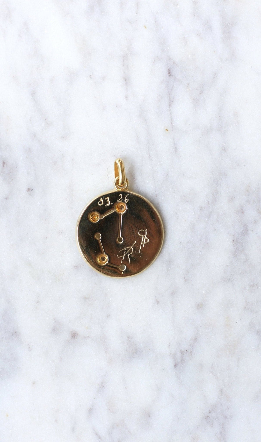 Médaille astrologique gémeaux or et diamants - Galerie Pénélope