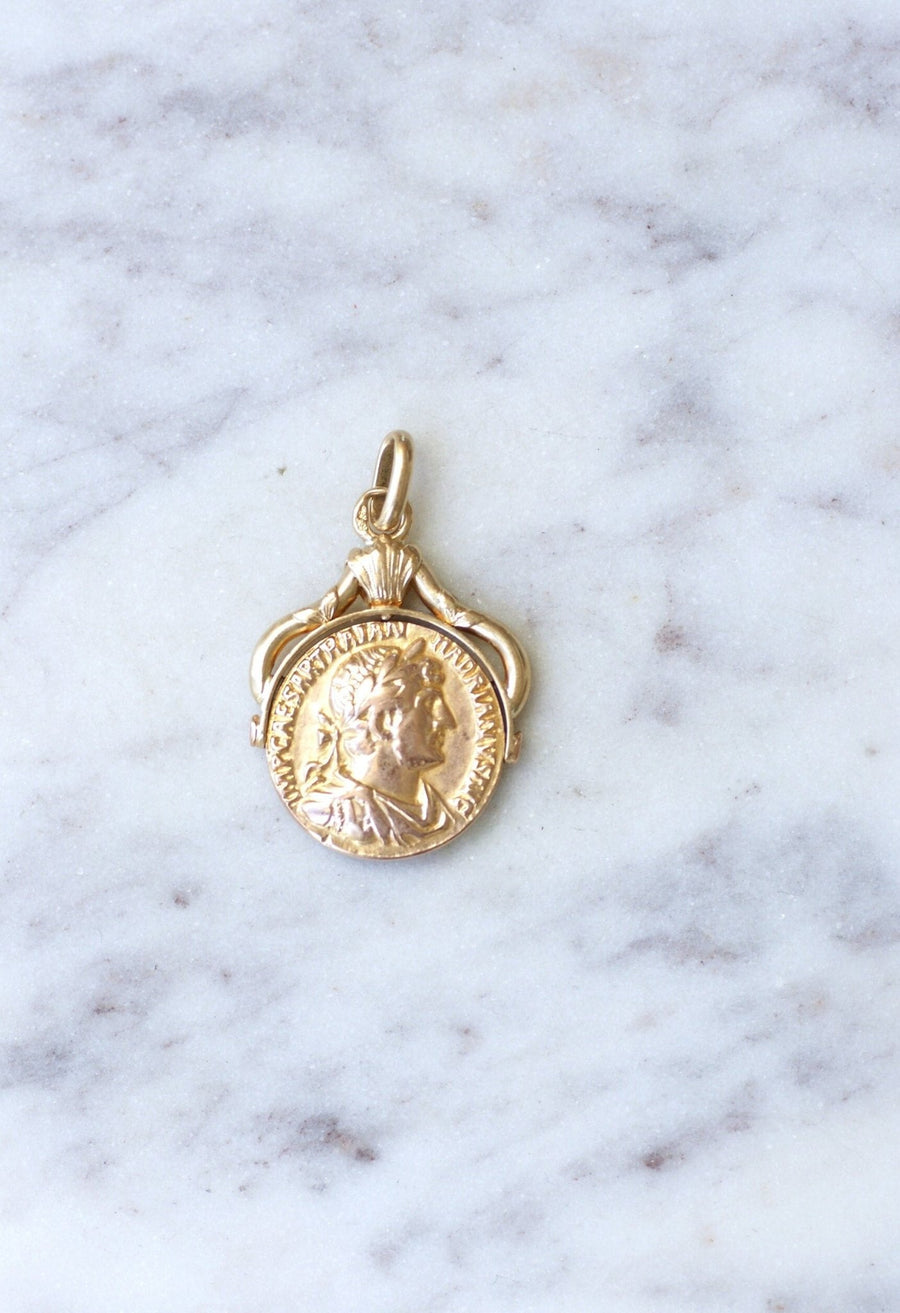 Médaille pivotante pièce romaine or - Galerie Pénélope