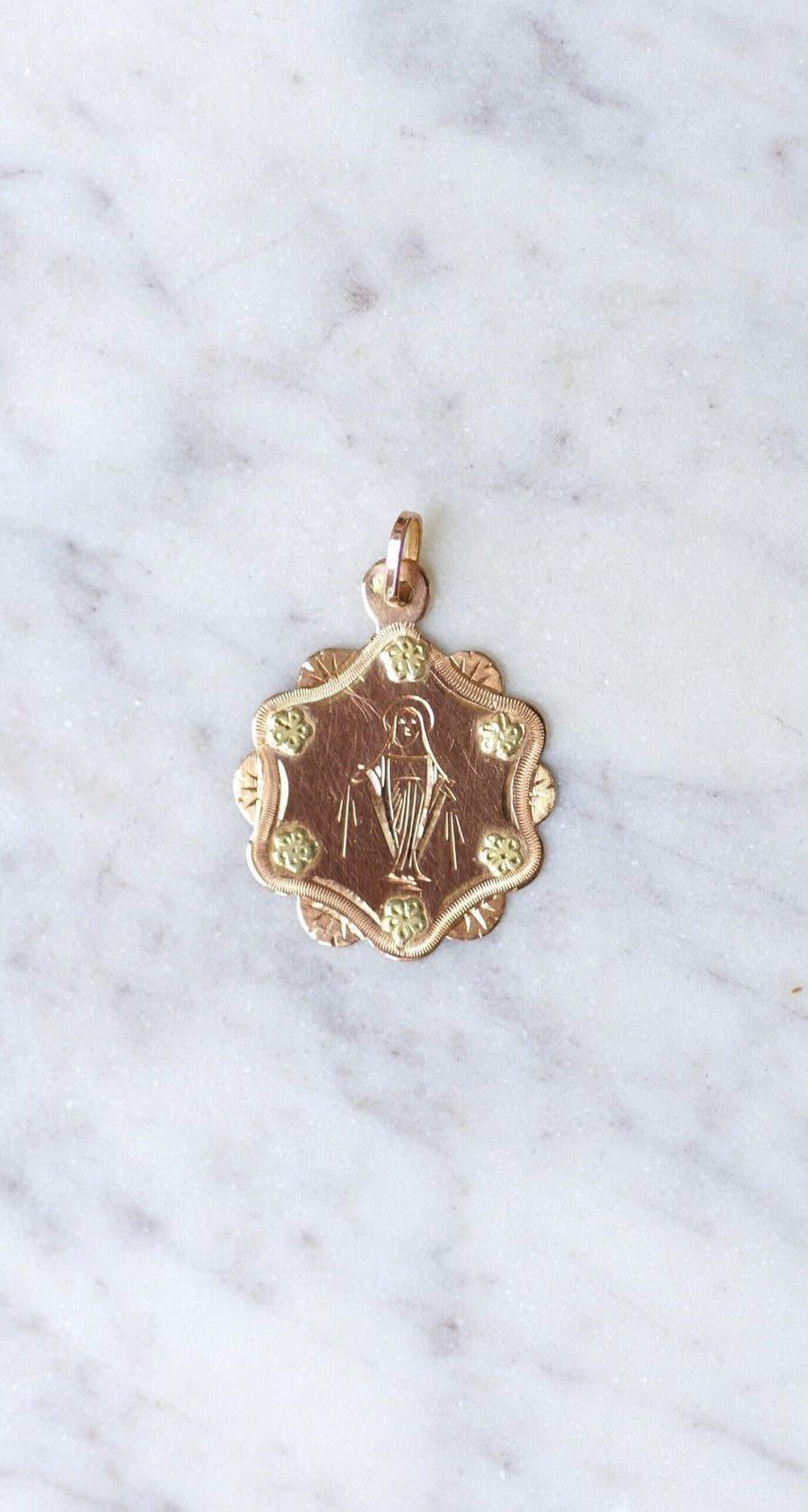 Médaille Vierge or rose - Galerie Pénélope