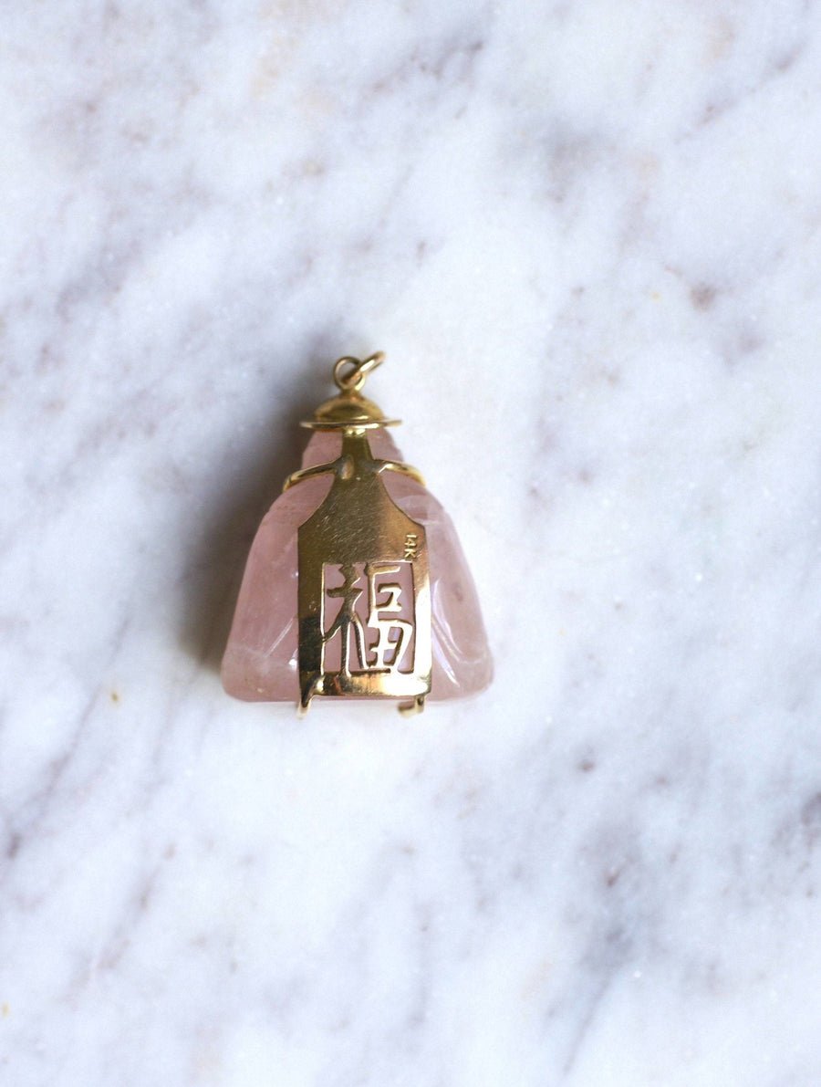 Pendentif Bouddha quartz rose - Galerie Pénélope